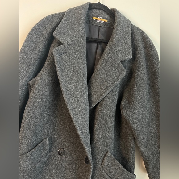 Vintage London Fog Gray 100% Wool Women’s Long Line Overcoat Sz 10 Petite - Picture 3 of 10